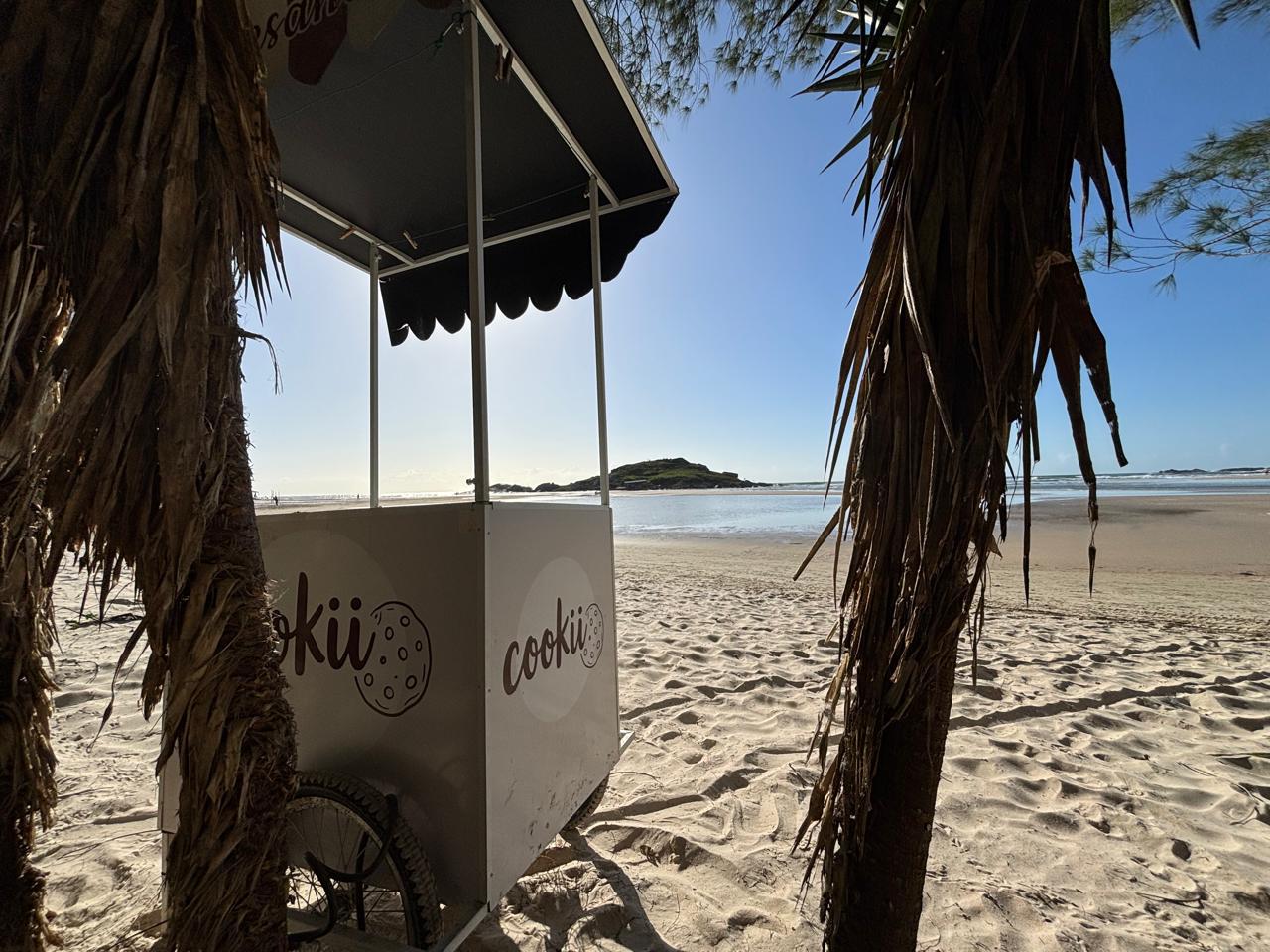 Carrinho de cookies na Praia da Ferrugem
